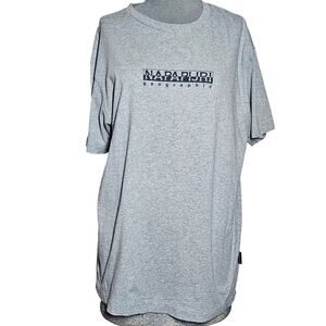 Napapijri Gray Cotton Short Sleeve Tee Shirt Size Small
